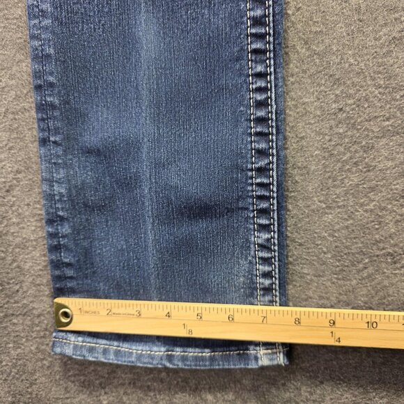 Miss Me Jeans Womens 26 Blue Mid-Rise Slim Boot Rhinestone Embellished Pockets - Picture 10 of 11